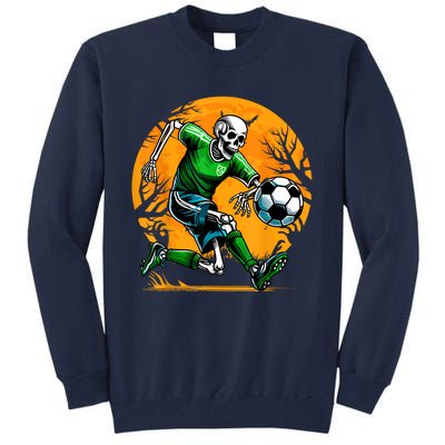 Soccer Skeleton Halloween Football Spooky Boy Soccer Player Tall Sweatshirt