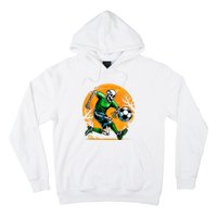 Soccer Skeleton Halloween Football Spooky Boy Soccer Player Hoodie