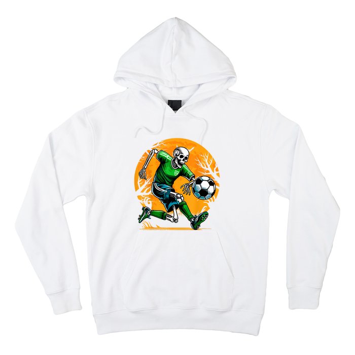 Soccer Skeleton Halloween Football Spooky Boy Soccer Player Hoodie