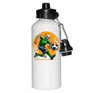 Soccer Skeleton Halloween Football Spooky Boy Soccer Player Aluminum Water Bottle