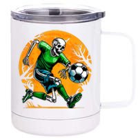 Soccer Skeleton Halloween Football Spooky Boy Soccer Player 12 oz Stainless Steel Tumbler Cup