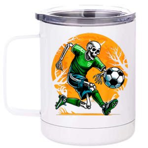 Soccer Skeleton Halloween Football Spooky Boy Soccer Player 12 oz Stainless Steel Tumbler Cup