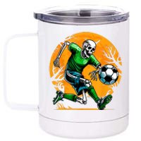 Soccer Skeleton Halloween Football Spooky Boy Soccer Player 12 oz Stainless Steel Tumbler Cup