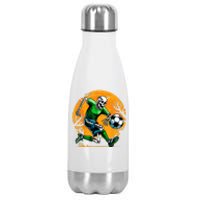 Soccer Skeleton Halloween Football Spooky Boy Soccer Player Stainless Steel Insulated Water Bottle