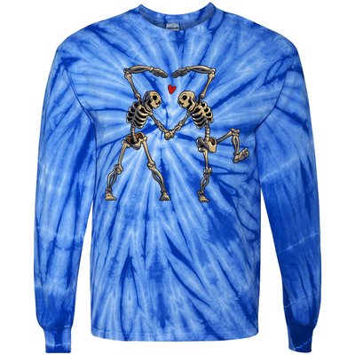 Spooky Skeleton Heart Dance Costume Tie-Dye Long Sleeve Shirt