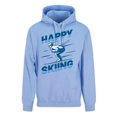 Snow Skiing Happy Skiing Winter Sports Alpine Downhill Ski Unisex Surf Hoodie