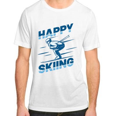 Snow Skiing Happy Skiing Winter Sports Alpine Downhill Ski Adult ChromaSoft Performance T-Shirt