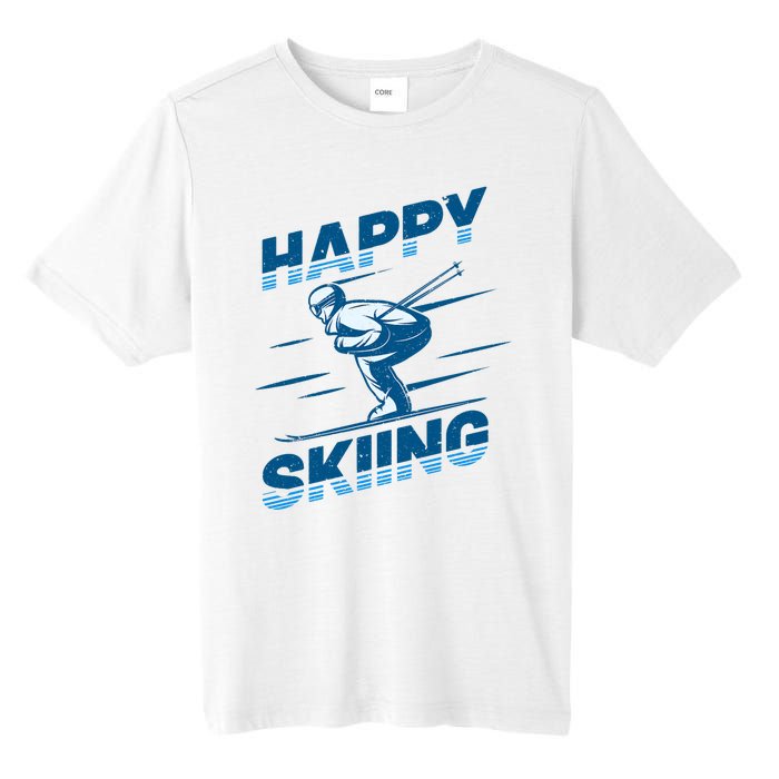 Snow Skiing Happy Skiing Winter Sports Alpine Downhill Ski Tall Fusion ChromaSoft Performance T-Shirt