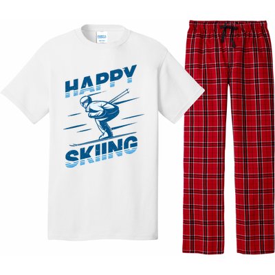 Snow Skiing Happy Skiing Winter Sports Alpine Downhill Ski Pajama Set