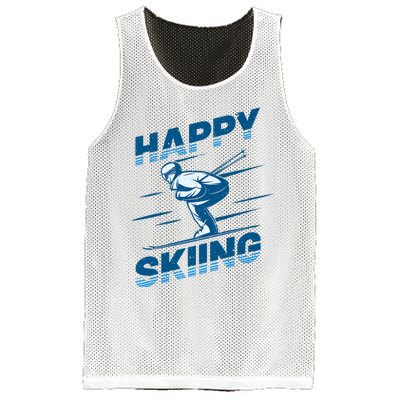 Snow Skiing Happy Skiing Winter Sports Alpine Downhill Ski Mesh Reversible Basketball Jersey Tank