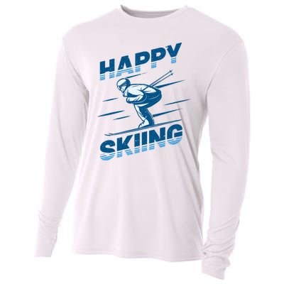 Snow Skiing Happy Skiing Winter Sports Alpine Downhill Ski Cooling Performance Long Sleeve Crew