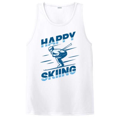 Snow Skiing Happy Skiing Winter Sports Alpine Downhill Ski PosiCharge Competitor Tank