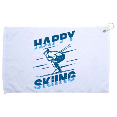 Snow Skiing Happy Skiing Winter Sports Alpine Downhill Ski Grommeted Golf Towel