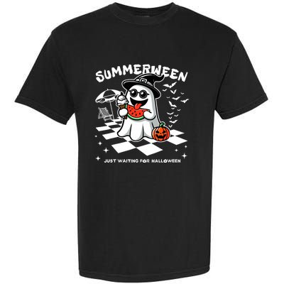 Summerween Spooky Halloween Summer Vibes Pumpkin Ghost Garment-Dyed Heavyweight T-Shirt