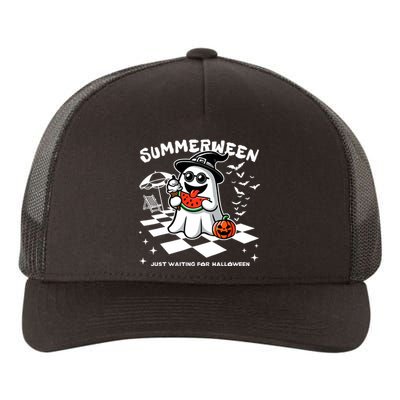 Summerween Spooky Halloween Summer Vibes Pumpkin Ghost Yupoong Adult 5-Panel Trucker Hat