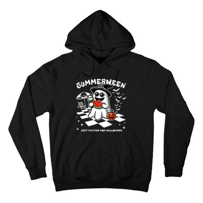 Summerween Spooky Halloween Summer Vibes Pumpkin Ghost Hoodie