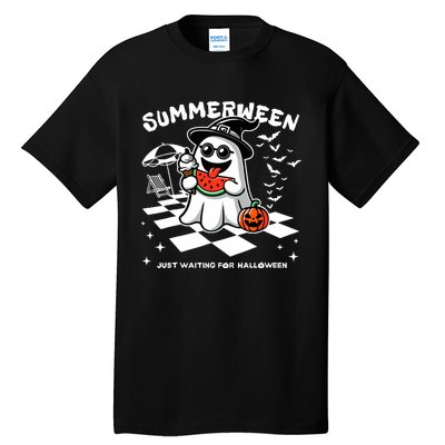 Summerween Spooky Halloween Summer Vibes Pumpkin Ghost Tall T-Shirt