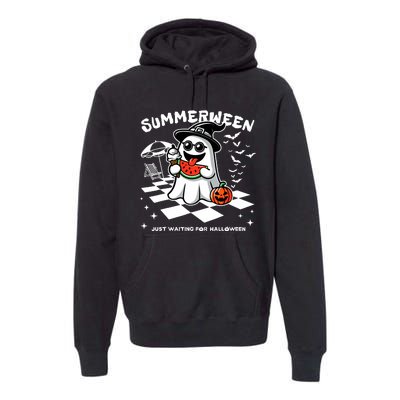 Summerween Spooky Halloween Summer Vibes Pumpkin Ghost Premium Hoodie