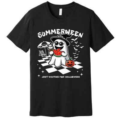 Summerween Spooky Halloween Summer Vibes Pumpkin Ghost Premium T-Shirt