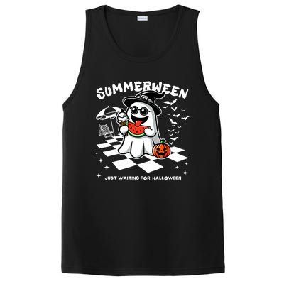 Summerween Spooky Halloween Summer Vibes Pumpkin Ghost PosiCharge Competitor Tank