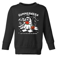 Summerween Spooky Halloween Summer Vibes Pumpkin Ghost Toddler Sweatshirt