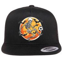 Soccer Skeleton Halloween Soccer Player Funny Flat Bill Trucker Hat