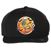 Soccer Skeleton Halloween Soccer Player Funny Wool Snapback Cap