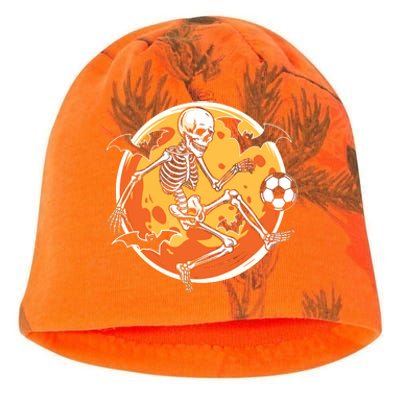 Soccer Skeleton Halloween Soccer Player Funny Kati - Camo Knit Beanie