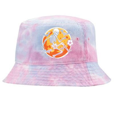 Soccer Skeleton Halloween Soccer Player Funny Tie-Dyed Bucket Hat