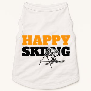 Snow Skiing Happy Skiing Winter Sports Alpine Downhill Ski Doggie Tank