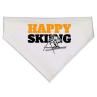 Snow Skiing Happy Skiing Winter Sports Alpine Downhill Ski USA-Made Doggie Bandana