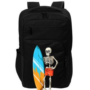 Surfing Skeleton Halloween Surf Lovers Gift Impact Tech Backpack