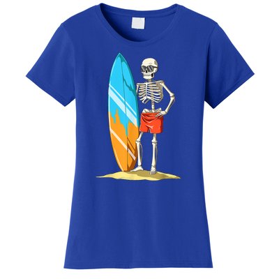 Surfing Skeleton Halloween Surf Lovers Gift Women's T-Shirt