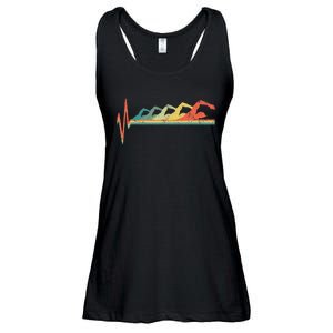 Swimming Swimmer Heartbeat Retro Gift Ladies Essential Flowy Tank