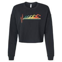 Swimming Swimmer Heartbeat Retro Gift Cropped Pullover Crew