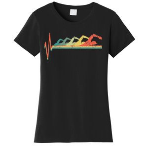 Swimming Swimmer Heartbeat Retro Gift Women's T-Shirt