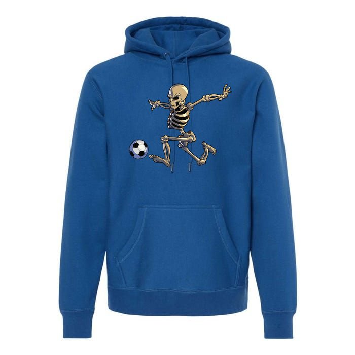 Soccer Skeleton Halloween Funny Soccer Player Halloween Gift Premium Hoodie