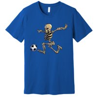 Soccer Skeleton Halloween Funny Soccer Player Halloween Gift Premium T-Shirt