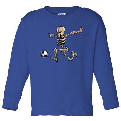 Soccer Skeleton Halloween Funny Soccer Player Halloween Gift Toddler Long Sleeve Shirt