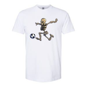 Soccer Skeleton Halloween Funny Soccer Player Halloween Gift Softstyle CVC T-Shirt