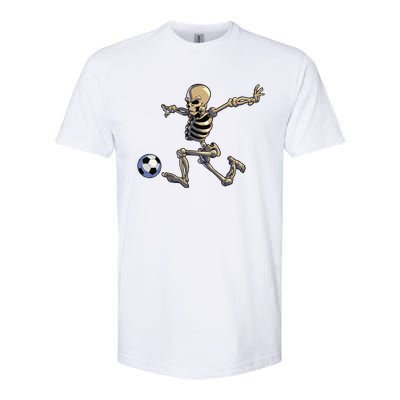 Soccer Skeleton Halloween Funny Soccer Player Halloween Gift Softstyle CVC T-Shirt