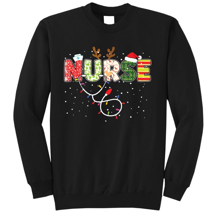 Stethoscope Santa Hat Reindeer Xmas Christmas Nurse Sweatshirt