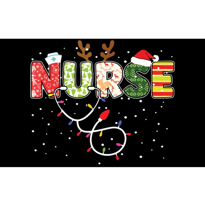 Stethoscope Santa Hat Reindeer Xmas Christmas Nurse Bumper Sticker