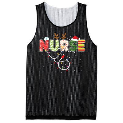 Stethoscope Santa Hat Reindeer Xmas Christmas Nurse Mesh Reversible Basketball Jersey Tank