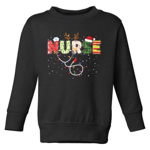 Stethoscope Santa Hat Reindeer Xmas Christmas Nurse Toddler Sweatshirt