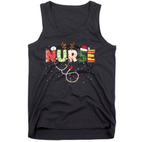 Stethoscope Santa Hat Reindeer Xmas Christmas Nurse Tank Top