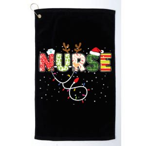 Stethoscope Santa Hat Reindeer Xmas Christmas Nurse Platinum Collection Golf Towel