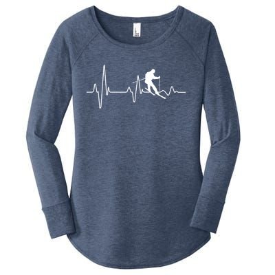 Snow Skiing Heartbeat Winter Snow Ski Lover Gift Women's Perfect Tri Tunic Long Sleeve Shirt