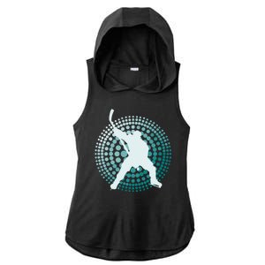 Slap Shot Hockey Lovers Spiral Design Ladies PosiCharge Tri-Blend Wicking Draft Hoodie Tank