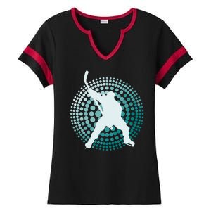 Slap Shot Hockey Lovers Spiral Design Ladies Halftime Notch Neck Tee